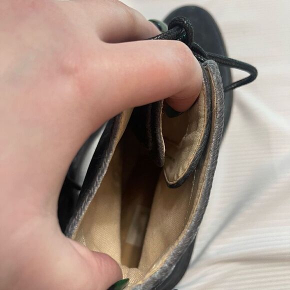 Dolce Vita Womens Lace Up Bardot Combat Boots Charcoal Velvet Size 8 - Picture 6 of 9